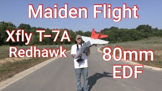 Xfly T7A Redhawk 80mm edf maiden flight pilot Trav rchobby rcpilot smokeymountainrc rcjet [upl. by Leotie]