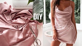 DIY Silk fancy dress  Cowl Neck Dress [upl. by Lehcsreh]