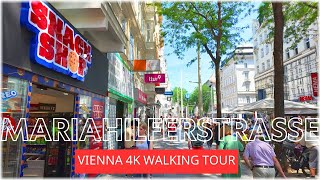 4K Vienna 🇦🇹 Mariahilfer Straße  Longest Shopping Street  Virtual Walking Tour July 2024 [upl. by Avrit]