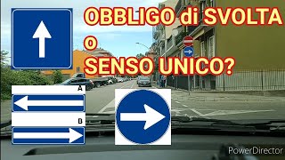 OBBLIGO DI SVOLTA O SENSO UNICO Esame patente [upl. by Nnaxor]