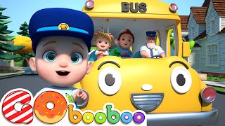 Wheels On The Bus Goes Round and Round Family Version  GoBooBoo Nursery Rhymes amp Kids Songs [upl. by Aerbas]