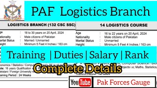 PAF Logistics Branch Commissioned Officer Jobs 2023  Salary of the Logistics Officer in PAF [upl. by Eiramesor]