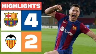 FC BARCELONA 4  2 VALENCIA CF  RESUMEN LALIGA EA SPORTS [upl. by Rodgers]