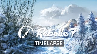 Snowy Landscape  Rebelle 7 Timelapse [upl. by Nelle]