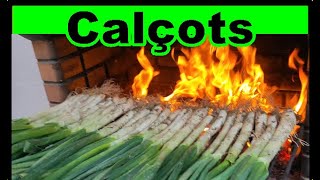 Como hacer calçots cebolleta tierna facil practico y riquisimo plato tipico de Cataluña España [upl. by Fia611]