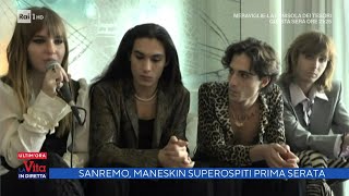 Sanremo 2022 Maneskin super ospiti della prima serata  La vita in diretta 18012022 [upl. by Santos141]