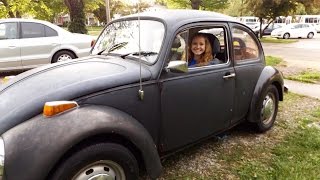 Our Daughter Gets Her First Car 1974 VW Beetle [upl. by Noret216]