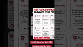 FREE Harvard Courses LEVEL UP 🔥✅💯 [upl. by Kruger]