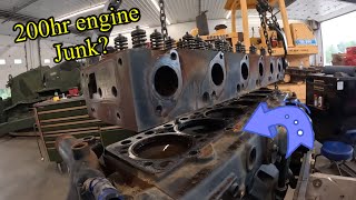 Pulling apart a dead ex military John Deere engine with only 200 hrs 90L 6090 part 1 [upl. by Adnohr434]