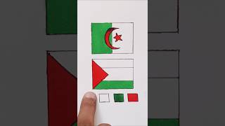 Algeria and Palestine flag drawing shorts subscribe freepalestine savepalestine [upl. by Ajnek]