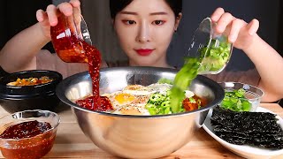 땡초양푼비빔밥 시골된장찌개 곱창김 먹방SPICY BIBIMBAP with SOYBEAN PASTE SOUPJjigae amp DRIED SEAWEED MUKBANG ビビンバ [upl. by Liba]