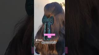 💚 green bow bow greenbow hairaccespries hairstylist hairstyle FashionInspo diy collegehair [upl. by Botzow]