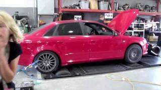 Audi A4 20T with GIAC chip Dyno Run [upl. by Ahsinert]