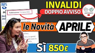 🔴 INVALIDI PARZIALI e TOTALI 8 NOVITÀ APRILE 2024 ➡ IMPORTI INCREMENTI PENSIONE BONUS 850€ INPS [upl. by Nerw]