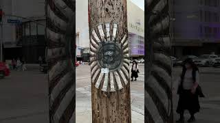 Street Art Tin Sculpture on Electric Pole Los Angeles California [upl. by Sholem]