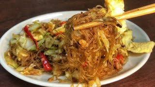 Stir Fry Glass Noodle With Dry Shrimp • Easy Recipe and Simple Ingredients [upl. by Annatnom611]