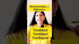 Confident Confidant or Confidante Tough English Learn Easilyquot ToughEasy English ytshorts yt [upl. by Akeimahs]