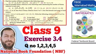 Class 9 Exercise 34 NBF Maths Ex 34 Class 9th federal board FBISE Math national Book foundation [upl. by Daniele]