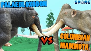 Palaeoloxodon vs Columbian Mammoth  Prehistoric Beast Battle S3E7  SPORE [upl. by Nancy145]