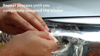 How to safely remove RFID sticker from your cars headlights without scratching the lens [upl. by Kevin]