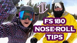 Frontside 180 NoseRolls Tips with Katie Tsuyuki and Ryan Knapton [upl. by Denby]