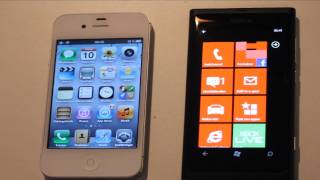 Apple iPhone 4S vs Nokia Lumia 800 Boot Up Test iOS 501 vs Windows Phone 75 Mango [upl. by Dymoke]