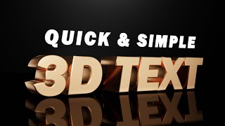 Beginner Tutorial Make 3D text in Blender 281 [upl. by Aeniah]