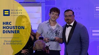 Kevin McHale Receives the HRC Visibility Award at the 2024 HRC Houston Dinner [upl. by Delia]