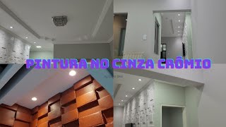 Pintura na cor cinza crômio fosco suvinil premium vídeo em 4k [upl. by Yanel]