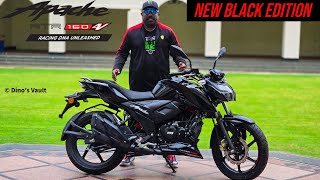 TVS Apache RTR 160 4V BLACK EDITION Walkaround Review  Priced  ₹119 lacs exshowroom [upl. by Dean]