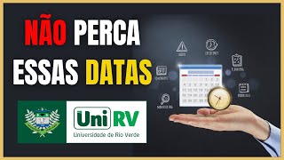 Principais datas do vestibular de medicina da UniRV [upl. by Uohk]