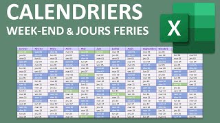 Calendrier Excel avec WeekEnd et jours fériés [upl. by Pattie]