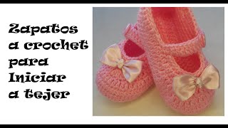 Zapatos a crochet para bebe talla 12 son Zapatito para principiantes en tejer a mano con ganchillo [upl. by Nalani]