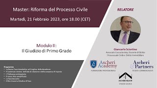 Master quotRiforma del Processo Civilequot Modulo II [upl. by Corrina971]