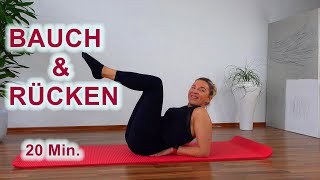 BAUCH UND RÜCKEN Training auf der Matte No Equipment  Für Anfänger geeignet [upl. by Alecram]