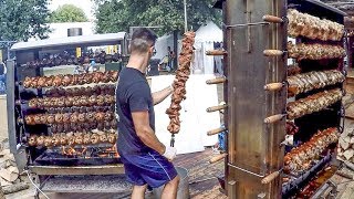 Huge Skewers with Pig Legs on Big Grills Italy Street Food [upl. by Oiraved15]