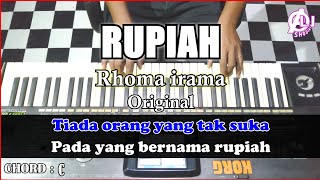 RUPIAH  Rhoma irama  Karaoke Dangdut Korg Pa3x ChordampLirik Nada Cowok [upl. by Anawot]