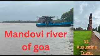 Mandovi River and the St Augustine Tower in Goa [upl. by Nakhsa171]