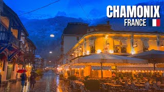 Chamonix France 🇫🇷 Snowy Evening Walk in a Magical French Alpine Town【4K HDR】 [upl. by Alphard]