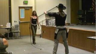 Toastmasters got talent  Bullwhip routine part 2  DeeAnne amp Rob Gunnemann [upl. by Wertz]