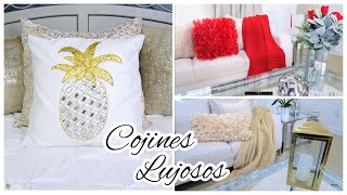 COMO HACER COJINES ELEGANTES FACILES Y EN TENDENCIA  COJIN DE PIÑA  COJIN DE FLECOS diycojines [upl. by Haizek]