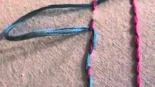 Embroidery How to Stitch a Threaded Backstitch or Running Stitch [upl. by Aun697]