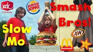 Slow Mo Smash Bros  Fast Food Burgers  Gabe and Garrett [upl. by Jeana751]