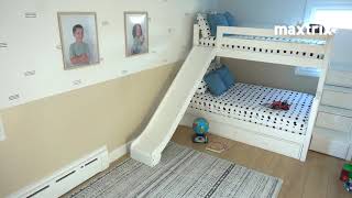 Assembling a Bunk Bed with Slide and Stairs in Kids Room [upl. by Yenreit]