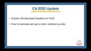 CA EDD Update  Backdating Deadline  How get back pay fast [upl. by Anauj]