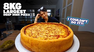 8KG Largest Deep Dish Pizza Challenge Eaten SOLO  BEST Chicago DEEP DISH PIZZA in Singapore [upl. by Eidnahs]