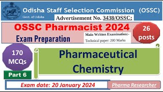 Pharmaceutical Chemistry MCQs II OSSC Pharmacist exam Preparation II Exam date 20 January 2024 [upl. by Kristos]