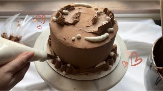 ASMR Decorate a Cake with Me Close Whisper Baking Sounds Eating Sounds [upl. by Hterrag]