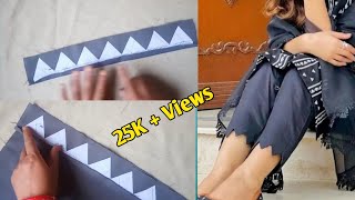 Triangle cut work trouser designTriangle trouser design cutting and stitching Anjum Fashion Point [upl. by Fernando461]