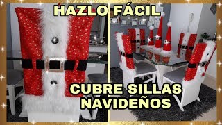 CUBRE SILLAS PARA NAVIDAD  NO DEJES DE HACERLOS VESTIDO SANTA 2019 [upl. by Zug]